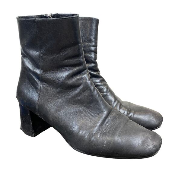 Prada Leather Ankle Zip Boots Booties Women's 40 US 10 - Picture 1 of 11